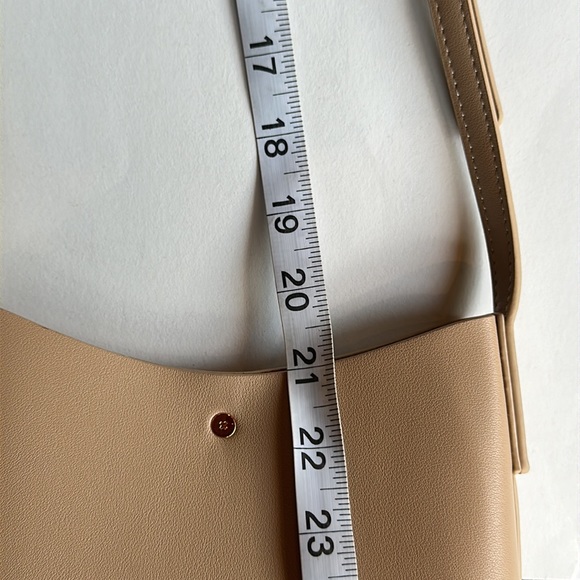Samara Vegan Tan Leather Crossbody neutral tan cream color - Picture 8 of 10